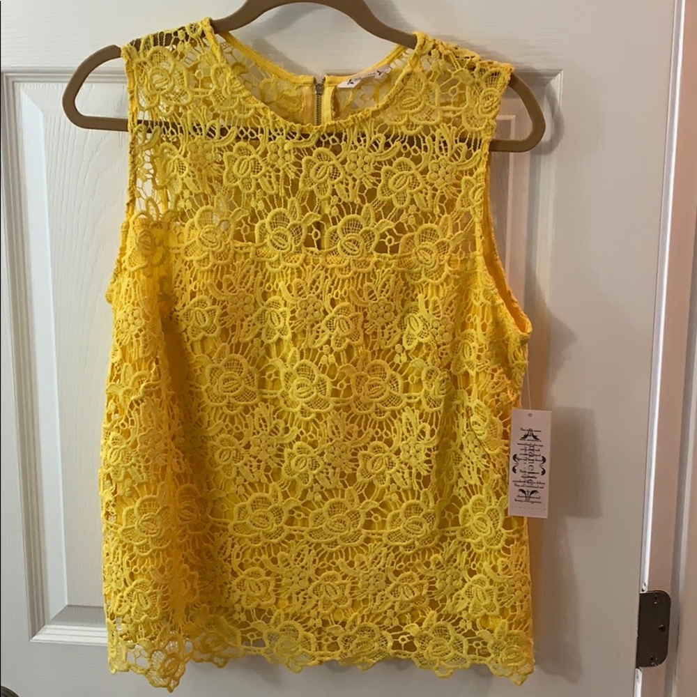 Nanette Leopore yellow lace top